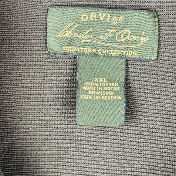 EUC Orvis Men's Olive Green 1/4 Zip-Up Mock Neck Sweater Sz XXL - Picture 3 of 8